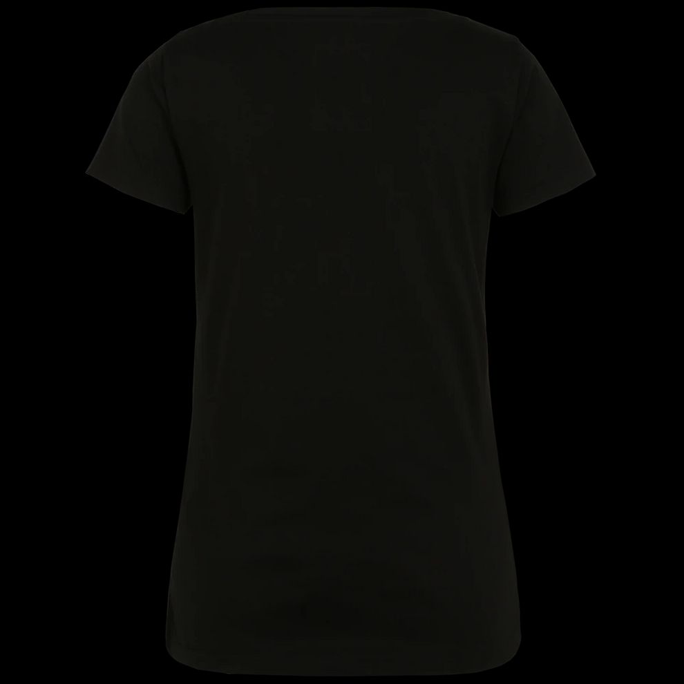 Schwarzes T-Shirt von hinten, ohne zusätzliche Designs oder Texturen.